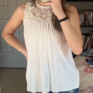 White lace halter top